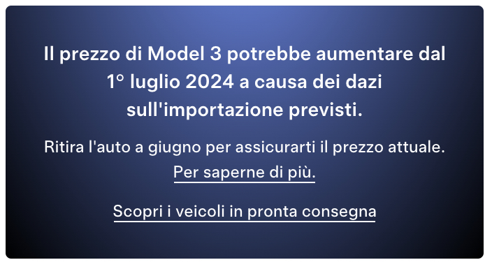 E’ il 1° Luglio ed il prezzo della Tesla Model 3 non è aumentato per rispondere ai nuovi dazi 1