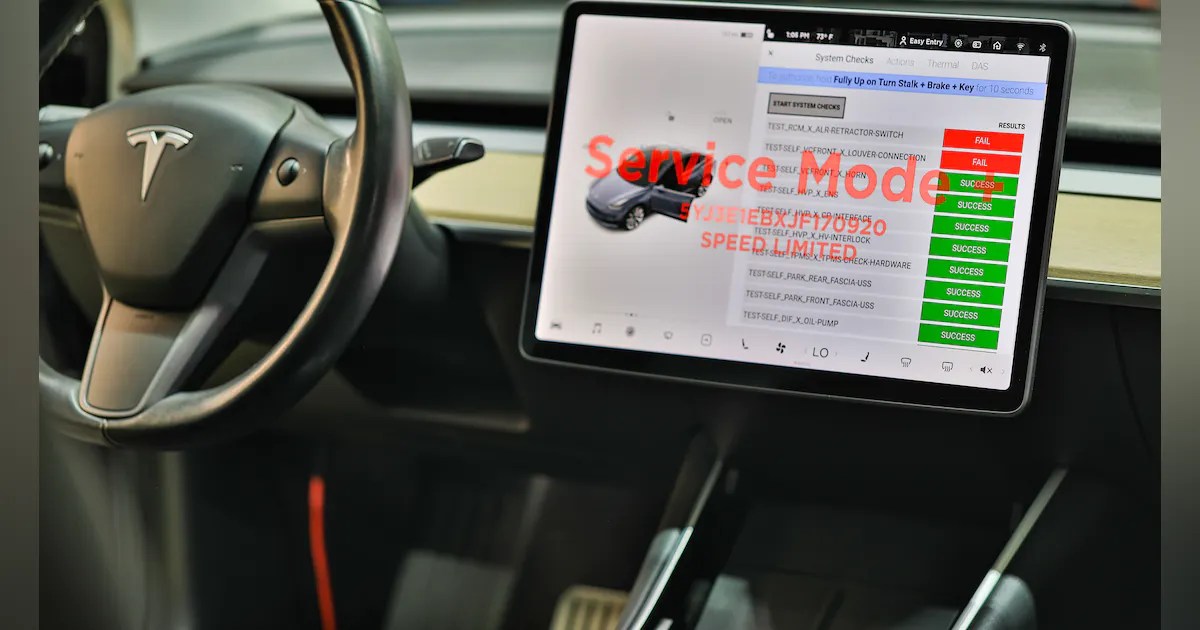 Service Mode Tesla: cos'è e come si accede 1