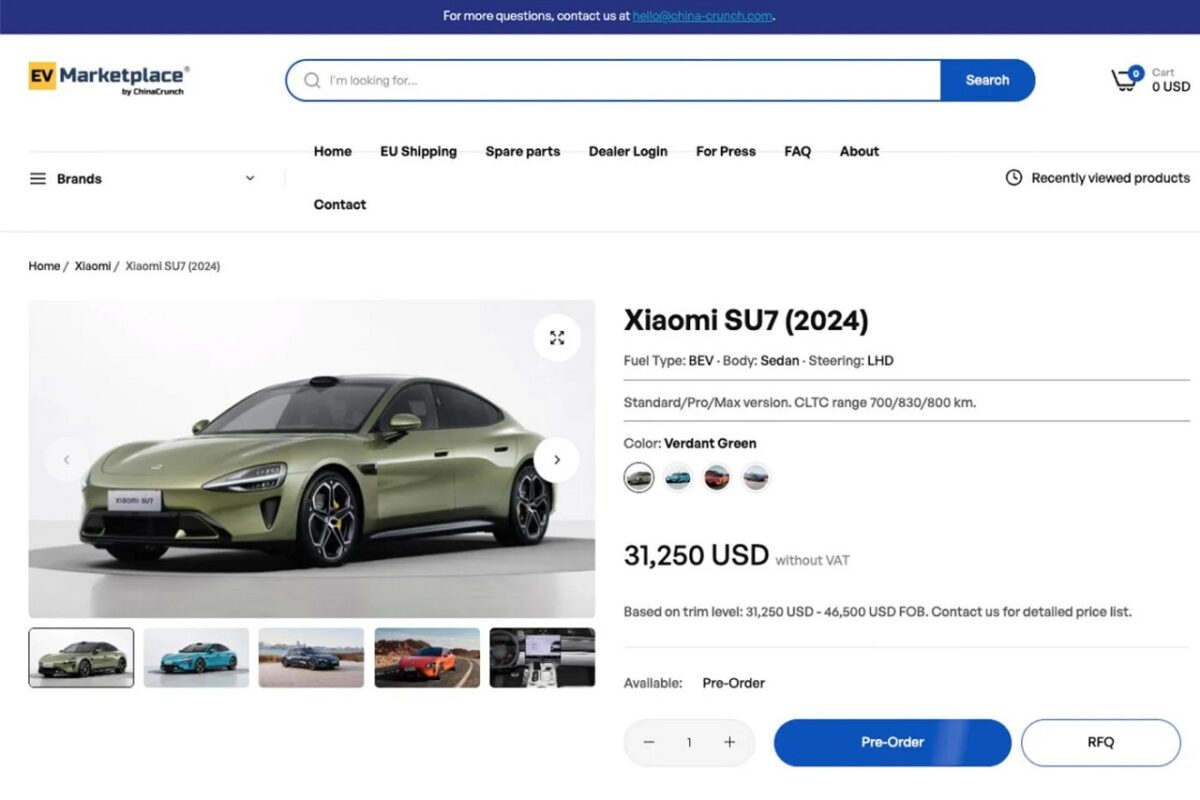 Auto cinesi a prezzi stracciati in Europa con un clic? Tutto quello che c’è da sapere su EV Marketplace 1