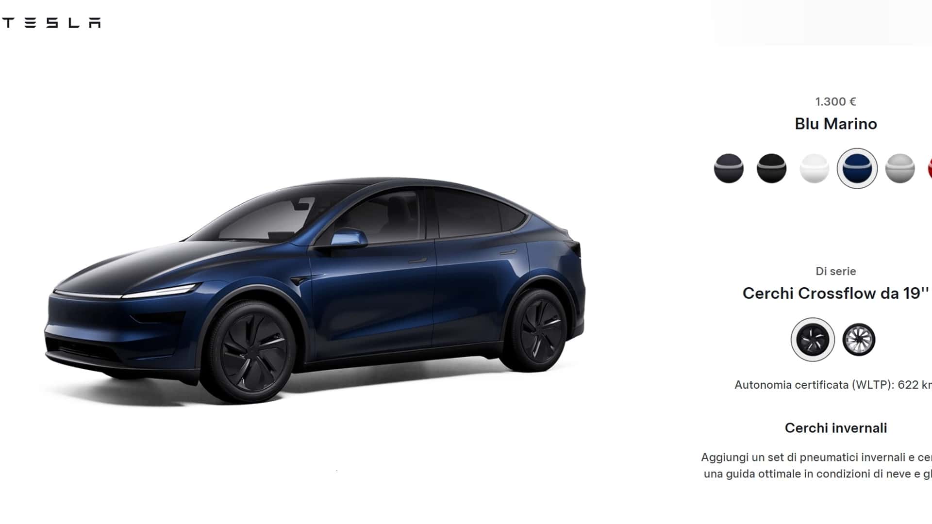 La Tesla Model Y ha un nuovo colore: si chiama Blu Marino 1